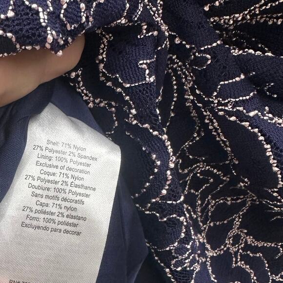 Motherhood Special Ocassion Party Maternity Dress Navy Blue Lace 3X - Picture 5 of 5